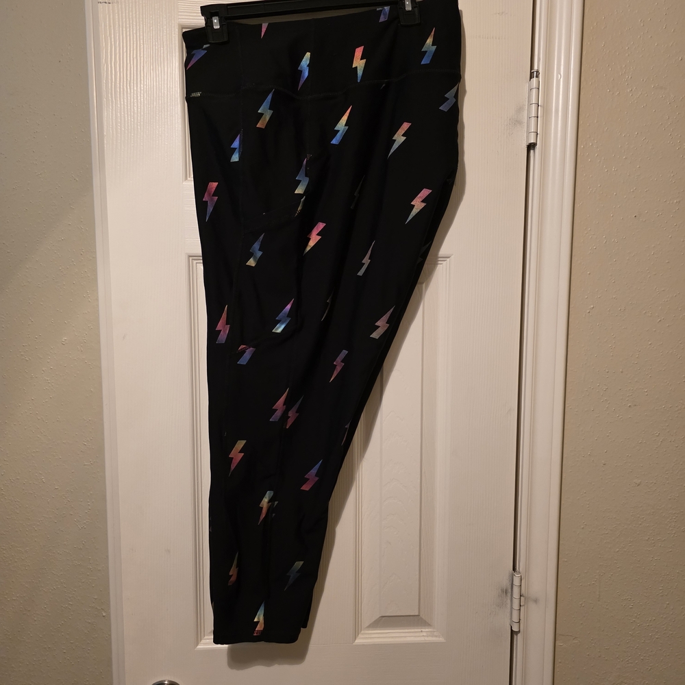 Torrid Active Black Pants With Multicolor Accents - image 1